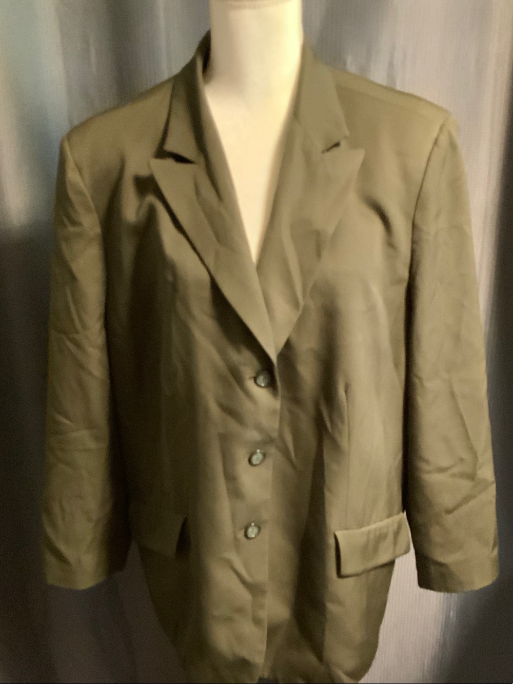 Talbot Olive Green Tailored Women's Blazer with Notch Lapel